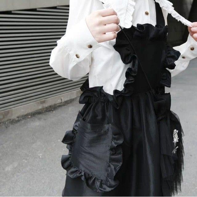 jouetie(ジュエティ)のFRILLED APRON JUMPER SKIRT. レディースのワンピース(ロングワンピース/マキシワンピース)の商品写真