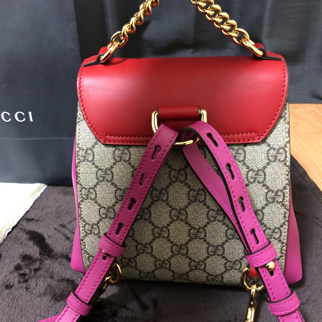 Gucci(グッチ)のGUCCI リュック ピンク＆レッド レディースのバッグ(リュック/バックパック)の商品写真