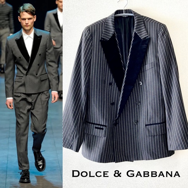 DOLCE&GABBANA(ドルチェアンドガッバーナ)の未使用品■ドルチェ＆ガッバーナ_テーラードジャケット/ストライプ/ダブル メンズのジャケット/アウター(テーラードジャケット)の商品写真