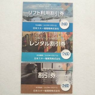 日本駐車場開発 株主優待券【リフト＋レンタル＋温泉】(スキー場)