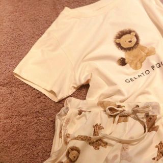 ジェラートピケ(gelato pique)の新品♡完売レア♡ジェラートピケ アニマルワンポイントTシャツ&パンツ ライオン(ルームウェア)