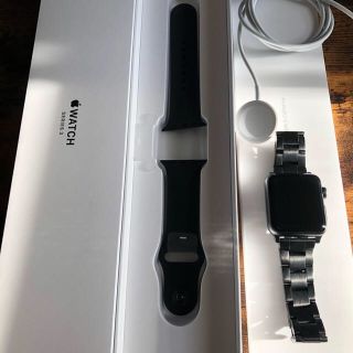 アップルウォッチ(Apple Watch)のおまけ付き　GPS apple watch series3 38mm 中古　(腕時計(デジタル))