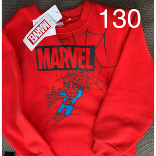 ディズニー(Disney)の新品☆スパイダーマン  マーベル　marvel トレーナー　裏起毛　長袖　130(Tシャツ/カットソー)