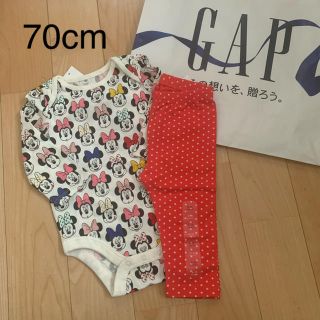 ベビーギャップ(babyGAP)の【新品】70cm 長袖ロンパース ボディオール & レギンス 2点(ロンパース)