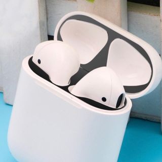 アップル(Apple)のairpods  ダスト　ガード　カバー　【ブラック】 ②(ヘッドフォン/イヤフォン)