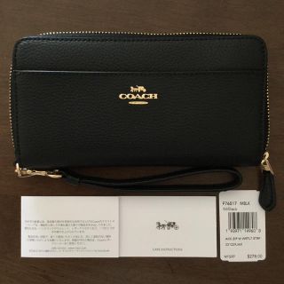 コーチ(COACH)のコーチCOACH 長財布 ブラックレザー新品未使用 税抜き本体価格USD$278(財布)