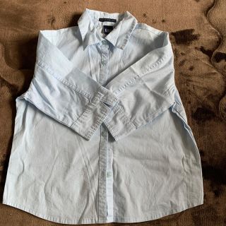 ギャップ(GAP)のGAP stretch XS シャツ　ライトブルー　110センチ(ブラウス)