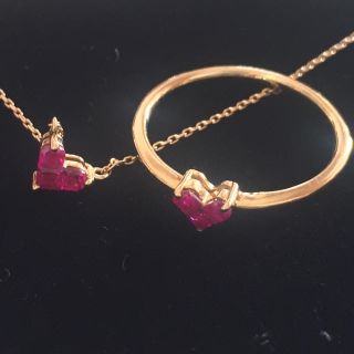 スタージュエリー(STAR JEWELRY)のともさま専用 スタージュエリー ミステリアスハート ルビー ネックレス&リング(ネックレス)