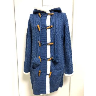 ニットコート●裏ボア起毛●ロングセーターブルー(ニットコート)