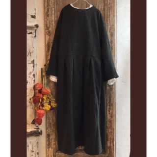 ネストローブ(nest Robe)のnest Robe ネストローブ ウール千鳥2wayワンピース チャコールグレー(ロングワンピース/マキシワンピース)