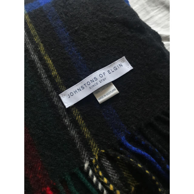 Johnstons ブラックスチュワート 大判ストール lambwool | cmamazonas