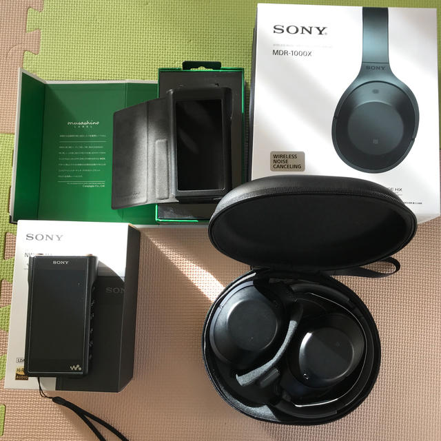 SONY NW-WM1A +レザーケース(ムサシノレーベル)+MDR-1000x