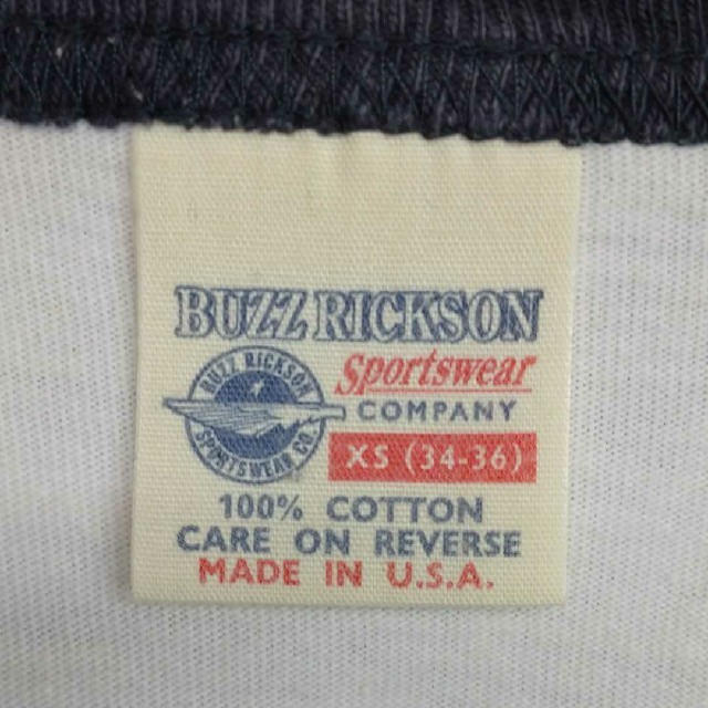 Buzz Rickson's(バズリクソンズ)のBUZZ RICKSON'S バズリクソンズ USA製 リンガーTシャツ XS メンズのトップス(Tシャツ/カットソー(半袖/袖なし))の商品写真