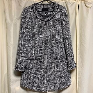 ユニクロ(UNIQLO)の中古品★ UNIQLO ツイード ノーカラーコート(ノーカラージャケット)