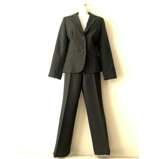 パンツスーツ 11号  黒 レディースのフォーマル/ドレス(スーツ)の商品写真