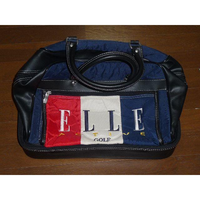 希少美品 ELLE(エル) ボストンバッグ ゴルフ用 ネイビー トリコロール