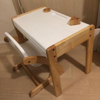 ヤマトヤ(大和屋)の一年生くらいまで使用可能 キッズー デスク&チェア 白(デスクチェア)