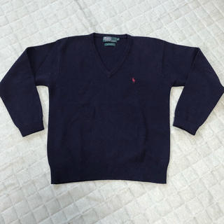 ラルフローレン(Ralph Lauren)のラルフローレン　Vネック　紺　セーター　160(ニット)