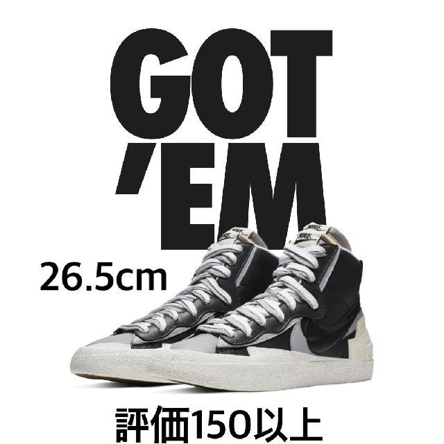 NIKE SACAI BLAZER MID Black 26.5cm