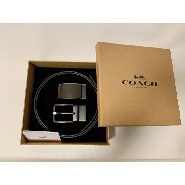 COACH(コーチ)の男性向けプレゼントに【新品未使用箱付】コーチ|リバーシブルメンズベルト|ブラック メンズのファッション小物(ベルト)の商品写真