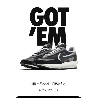 ナイキ(NIKE)の【24cm】SACAI × NIKE LD WAFFLE "BLACK"(スニーカー)