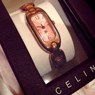 セリーヌ(celine)のCELINEピンクゴールド時計(腕時計)
