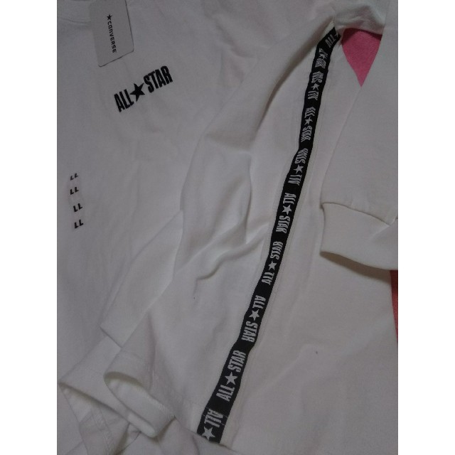 CONVERSE(コンバース)のサイドラインブラックALL☆STARロンt白地 メンズのトップス(Tシャツ/カットソー(七分/長袖))の商品写真