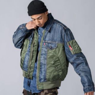 リーバイス(Levi's)のLEVI'S MA-1 HYBRID CO PILOT TRUCKER2  XL(Gジャン/デニムジャケット)