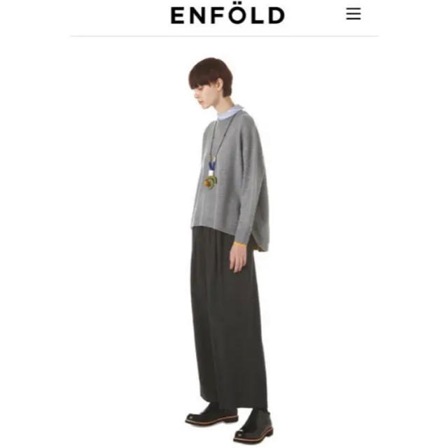 カジュアルパンツ17aw エンフォルド ENFOLDソフトツイルリラックスゴムワイドパンツ