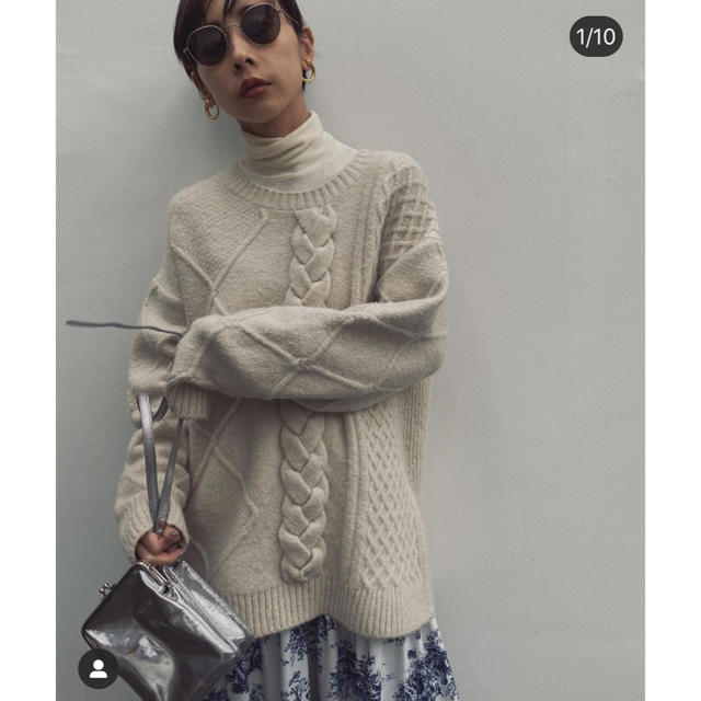 AMERI  新品未使用★ASYMMETRY CABLE KNIT ★