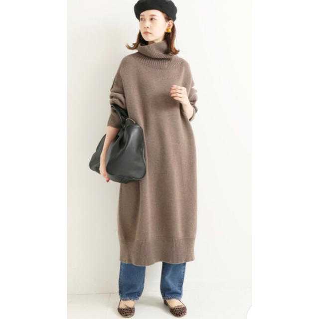 IENA(イエナ)のIENA ALDERNEY OVERSIZED タートルネックニットワンピース レディースのワンピース(ロングワンピース/マキシワンピース)の商品写真