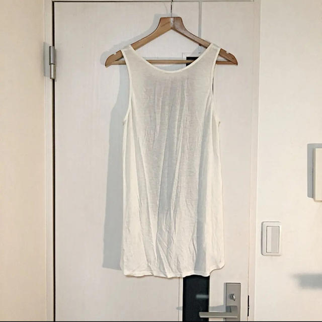 JEWELIUM(ジュエリウム)のホワイト ブラック シースルー ロングタンクトップ レディースのトップス(Tシャツ(半袖/袖なし))の商品写真
