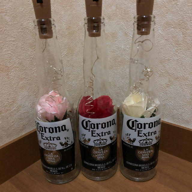 コロナビール LED マルチカラー 関節照明 ボトルライト ローズ 3 コロナビール LED マルチカラー 関節照明 ボトルライト ローズ 3