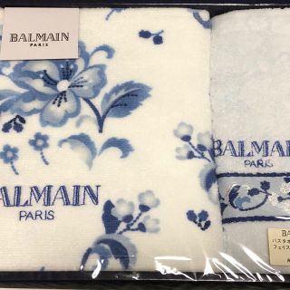 バルマン(BALMAIN)の新品未使用　パスタオルとフェイスタオル  のセット(タオル/バス用品)