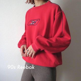 リーボック(Reebok)の90s リーボック 刺繍ロゴ ライン スウェット トレーナー 古着(トレーナー/スウェット)