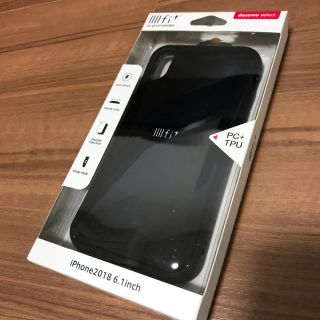 エヌティティドコモ(NTTdocomo)の新品未使用‼️ グルマンディーズ iPhone XR用 ブラック　イーフィット(iPhoneケース)