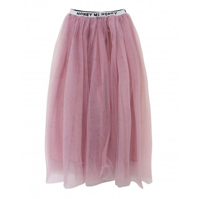 Honey mi Honey(ハニーミーハニー)のelastic logo tulle skirt レディースのスカート(ロングスカート)の商品写真