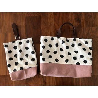 イケア(IKEA)の【ハンドメイド】手提げ袋　靴袋　セット　IKEA おしゃれ(バッグ/レッスンバッグ)