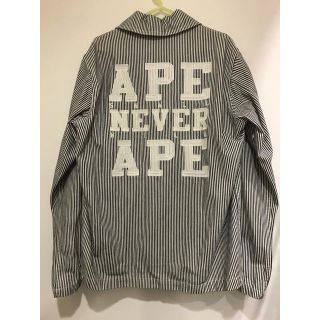 アベイシングエイプ(A BATHING APE)のAPE ヒッコリー　カバーオール　ジャケット 刺繍(カバーオール)