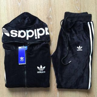 【SALE】adidas セットアップ 立体裁断 size.XO 黒