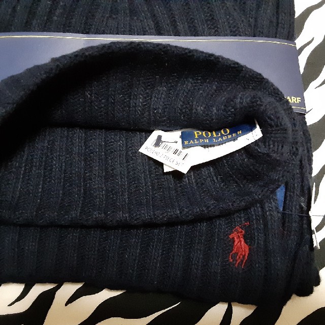 POLO RALPH LAUREN(ポロラルフローレン)の【未使用】POLO ニット帽&ニットマフラー　ネイビー レディースの帽子(ニット帽/ビーニー)の商品写真