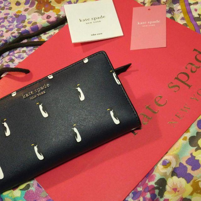 kate spade new york(ケイトスペードニューヨーク)の★★交渉中★★ケイトスペード正規品ペンギン折り財布ネイビー姫スマート紺クリスマス レディースのファッション小物(財布)の商品写真