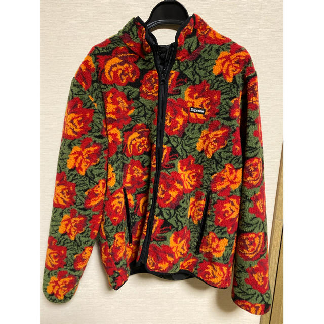 supreme roses sherpa fleece jacket