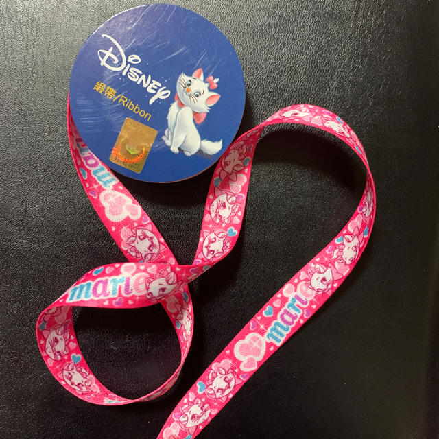 Disney(ディズニー)のマリーちゃん　ピンク色　リボン　1.5cm×3m  ディズニー　ハンドメイドに ハンドメイドの素材/材料(各種パーツ)の商品写真