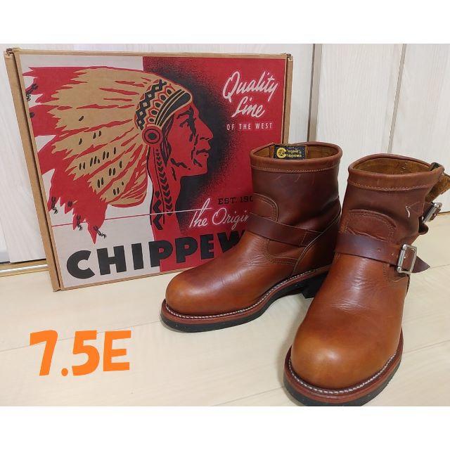 CHIPPEWA - チペワ ショートエンジニアブーツ☆1901M12☆25.5cm 赤茶の