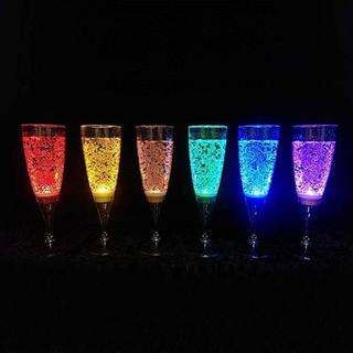 【目玉】LED シャンパングラス 6色セット (グラス/カップ)
