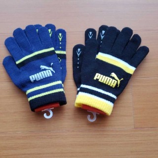 プーマ(PUMA)のプーマ　滑り止め付き手袋２個セット　黒黄&紺黒　Mサイズ(手袋)