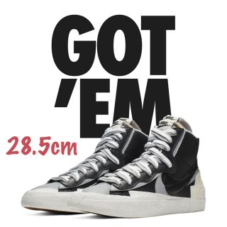 ナイキ(NIKE)の Sacai × Nike Blazer Mid Black 28.5cm(スニーカー)