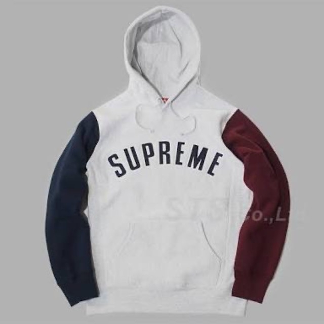 Supreme color blocked arc logo hooded