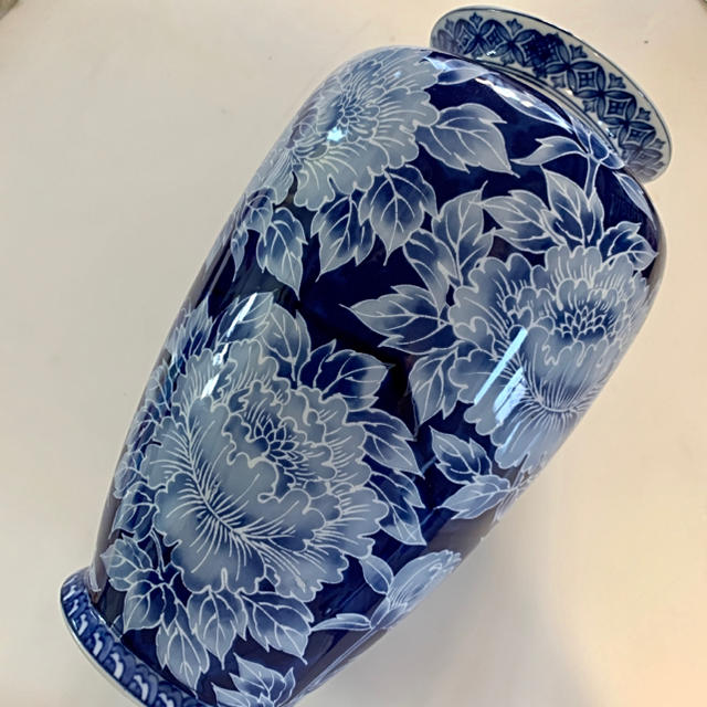 花瓶 オリエンタル フラワーベース 大型 青 白 ブルー 大きい 花瓶 オリエンタル フラワーベース 大型 青 白 ブルー 大きい